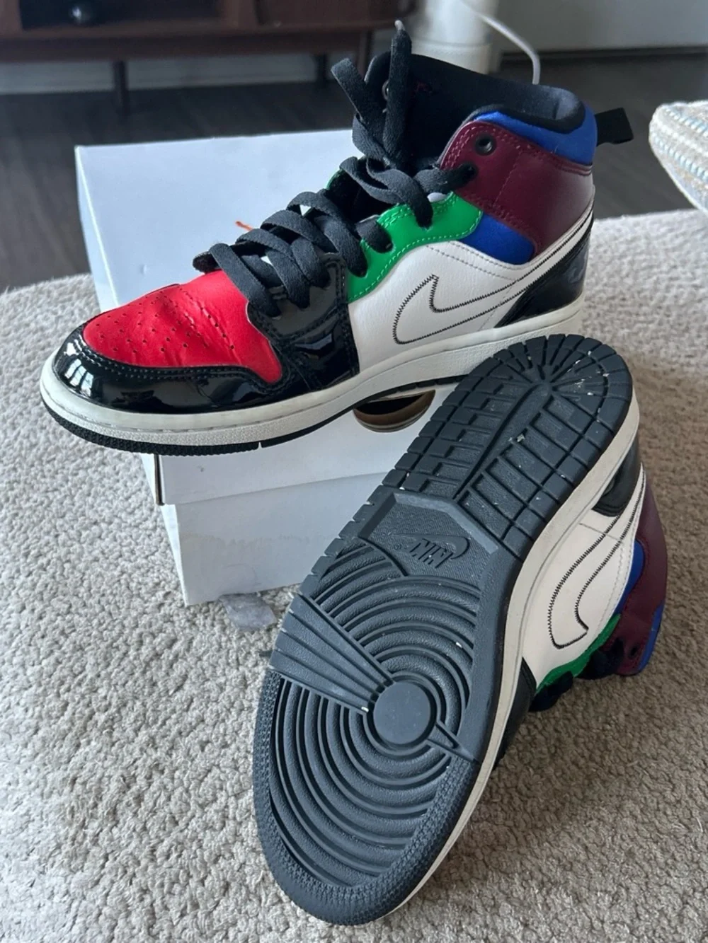 Jordan Air Jordan 1 Mid Multi-Color (Red, Green, Blue, Black, White)